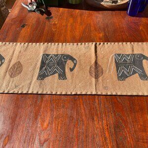 Folk Art Handmade Elephant Table Runner